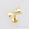 COQUETTE BOW RIBBON STUD 316L SURGICAL STEEL LABRET SET